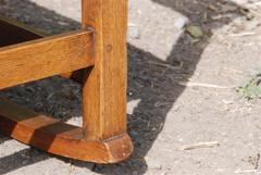 View of pinned mortise and tenon joint on the front leg.